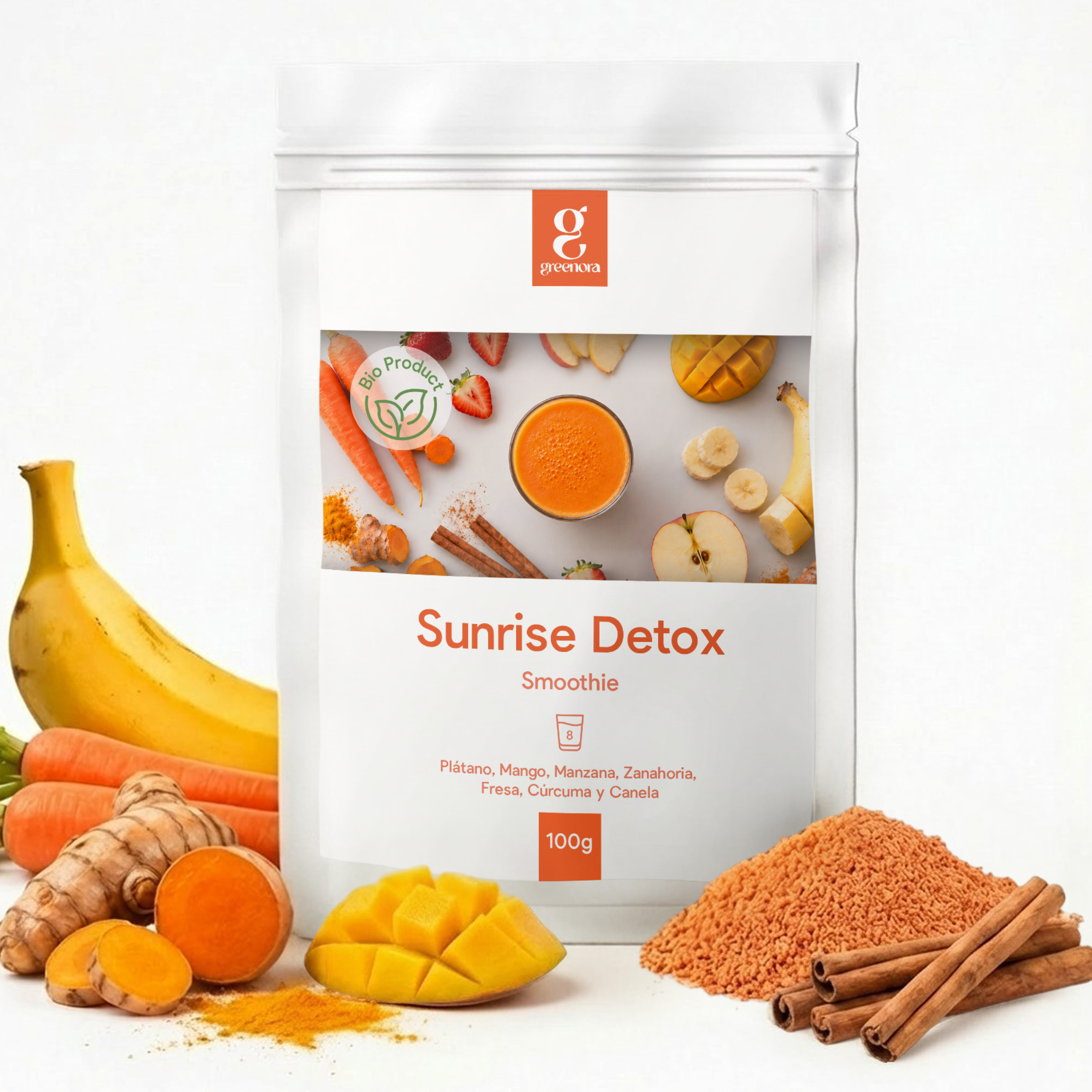 Sunrise Detox · Smoothie con Cúrcuma, Canela y Mango
