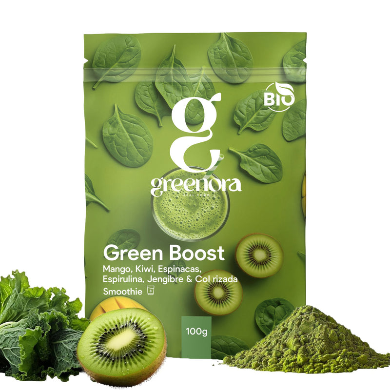 Green Boost · Smoothie Verde Liofilizado con Espirulina, Kale y Mango
